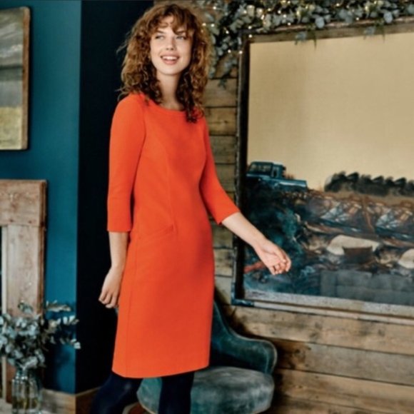 Boden Red Ottoman Shift Midi Dress WH538 Size 8L - Picture 12 of 14